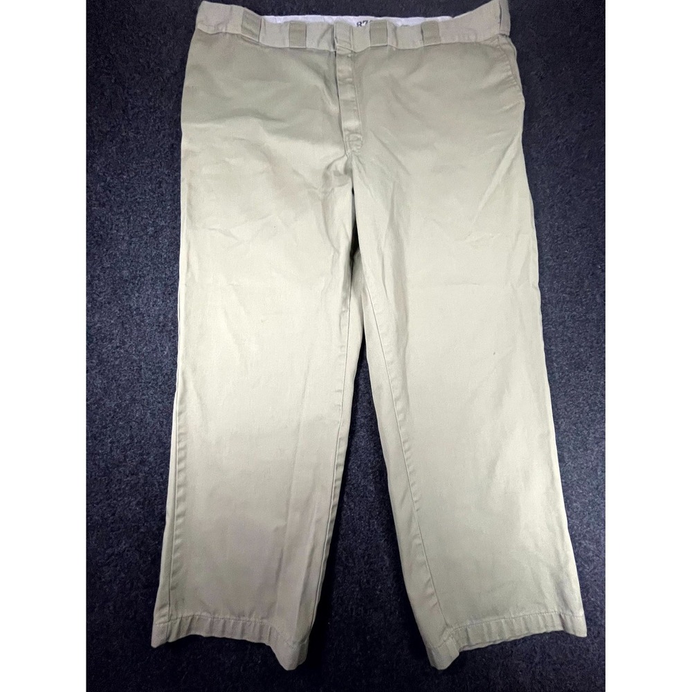 Dickies 874 Original Fit Work Pants Mens 46x30 Khaki High Rise Straight Leg